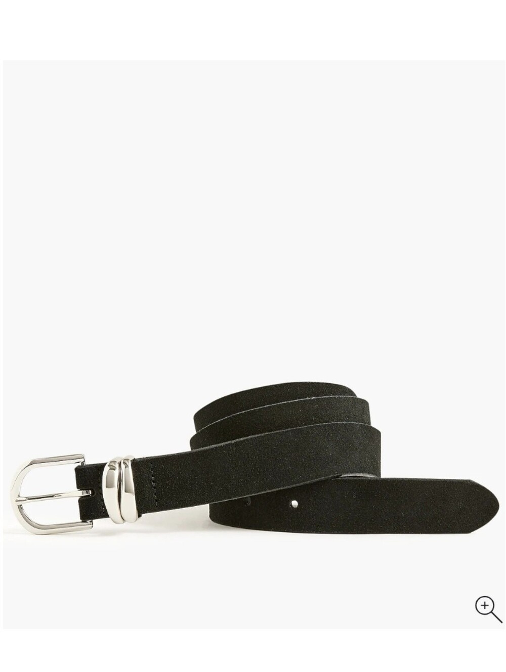 NWT J. Crew Double Keeper Black Suede Leather Belt Women's Medium/Large